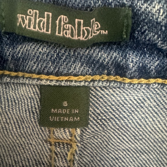 NWOT Wild Fable Super High Rise Straight Distressed Blue Jeans Size 6 - Picture 5 of 6